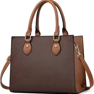 PU Leather Crossbody Tote Handbag for Women Multi-pocket Shoulder Bag